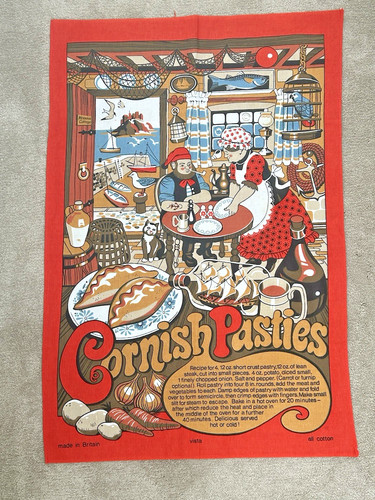 Vintage tea towel cornish - vintage,