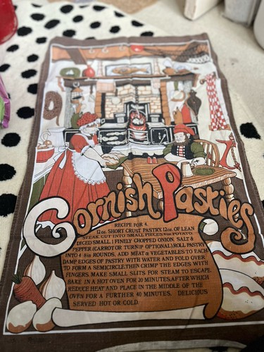 Vintage tea towel - tea, cornish