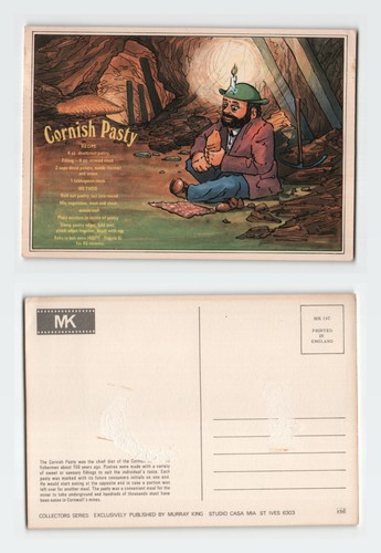 Vintage postcard cornish - vintage, pasty