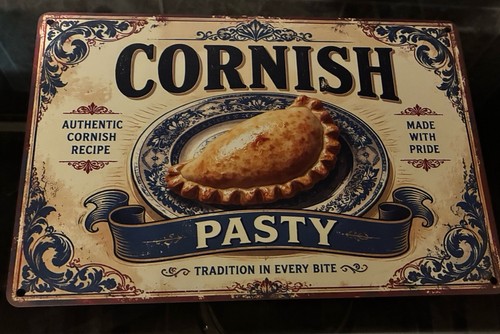 Cornish pasty aluminium - pasty., sign